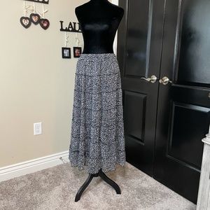 Black and Gray Bohemian Maxi Skirt